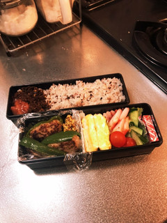 ピーマン肉詰めとサラダのお弁当-レシピのメイン写真