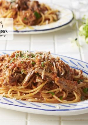アレンジ♪プルドポークのトマトパスタ-レシピのメイン写真