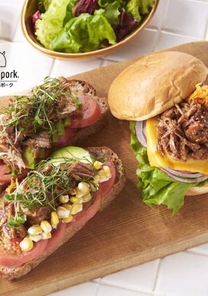 プルドポークのBBQトーストサンド-レシピのメイン写真