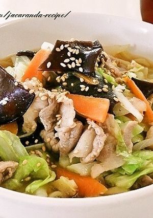 たっぷり野菜ときくらげの味噌ラーメン-レシピのメイン写真