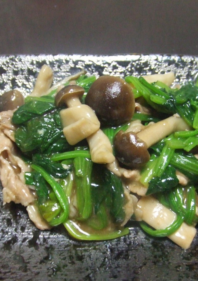 ほうれん草ときのこの中華炒め-レシピのメイン写真