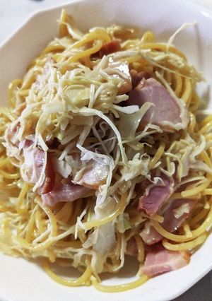 ベーコンキャベツのペッパーマヨパスタ-レシピのメイン写真