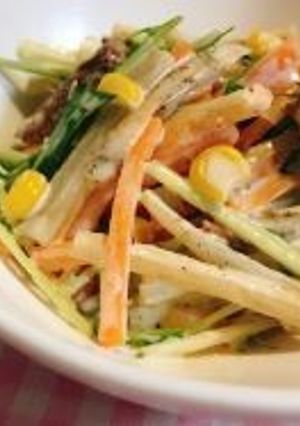 焼き鳥缶でとりごぼうサラダ-レシピのメイン写真