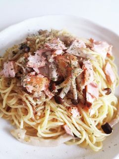 鮭ときのこのペペロンチーノ-レシピのメイン写真