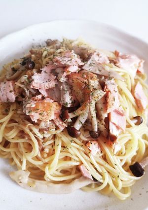 鮭ときのこのペペロンチーノ-レシピのメイン写真