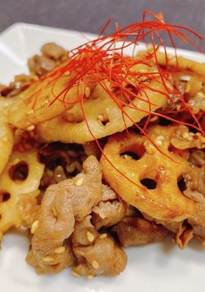 れんこんと牛肉の宗田だし甘辛炒め-レシピのメイン写真