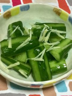 超簡単☆激うま!きゅうりの生姜浅漬け-レシピのメイン写真