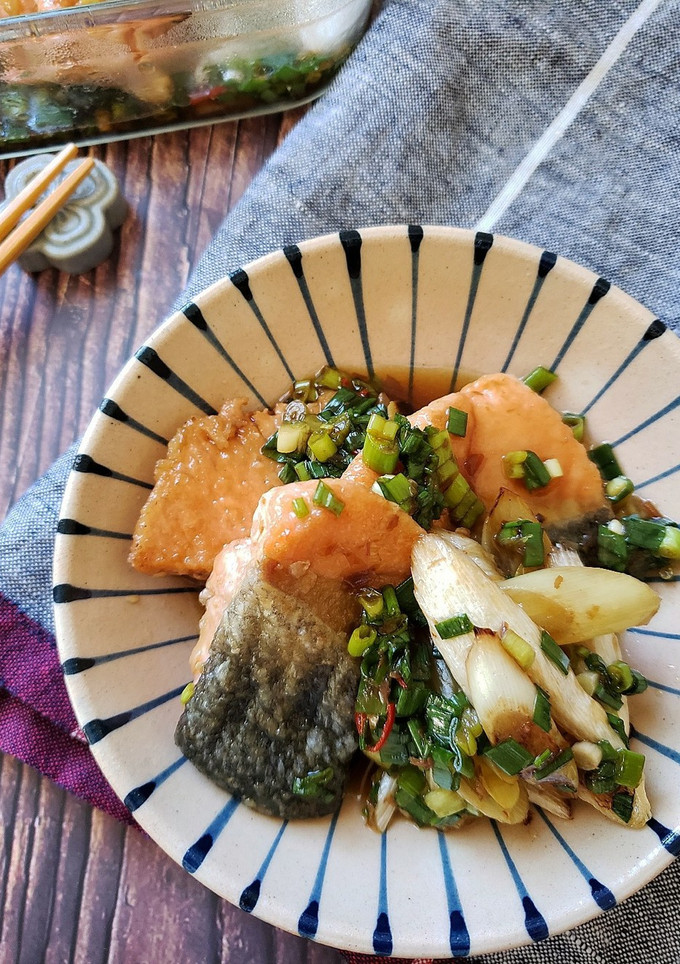 秋鮭とねぎの焼き浸し-レシピのメイン写真