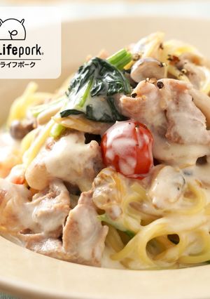 豚肉とほうれん草のクリームパスタ-レシピのメイン写真