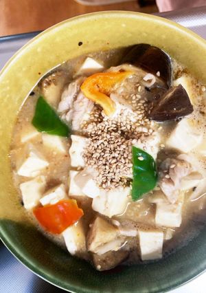 豚こま簡単韓国風炒め味麻婆豆腐茄子-レシピのメイン写真
