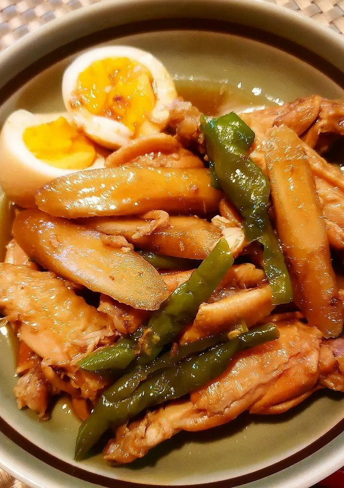 簡単 手羽中とごぼうの中華煮-レシピのメイン写真