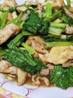 小松菜と鶏もも肉の中華炒め-レシピのメイン写真