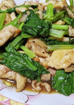 小松菜と鶏もも肉の中華炒め-レシピのメイン写真