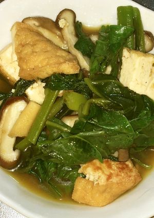 厚揚げとつるむらさきと椎茸のポン酢煮-レシピのメイン写真