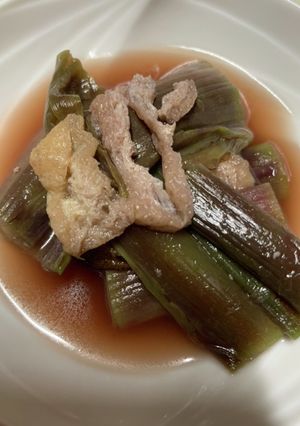お出しが美味しい揚げとズイキの煮物-レシピのメイン写真
