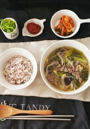 美味しい~ひらたけ入り牛肉クッパ~-レシピのメイン写真