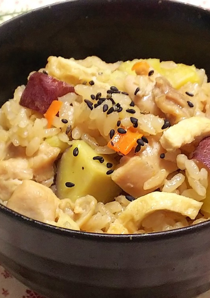 鶏と さつまいも の炊き込みご飯-レシピのメイン写真