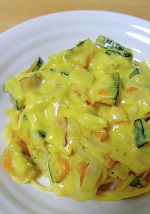 かぼちゃたっぷりクリームパスタ-レシピのメイン写真