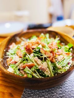 ベーコンと水菜のおかずサラダ-レシピのメイン写真
