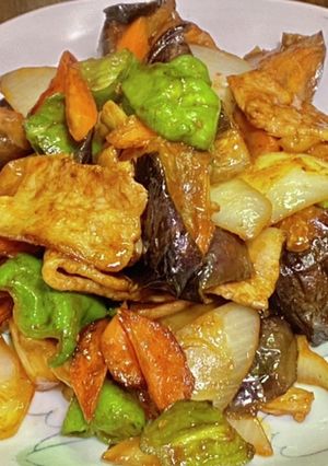 茄子とあり合わせ野菜の中華味噌炒め-レシピのメイン写真