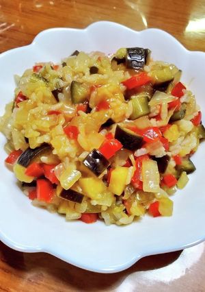 痩せ飯パプリカリゾット「麻婆茄子風」-レシピのメイン写真