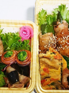 【夫婦弁当133】ピーマン肉巻と玉子焼-レシピのメイン写真