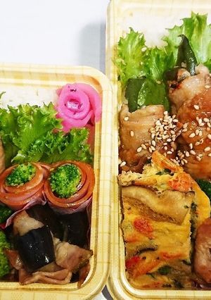 【夫婦弁当133】ピーマン肉巻と玉子焼-レシピのメイン写真