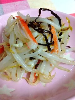 もやしとカニカマの塩昆布和え-レシピのメイン写真