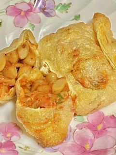 納豆&キムチの油揚げきんちゃく焼き-レシピのメイン写真