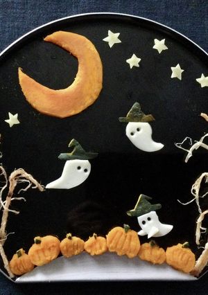 南瓜を使ってハロウィンのアートプレート♪-レシピのメイン写真