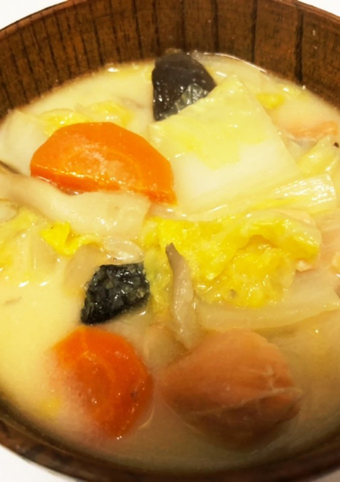 鮭と白菜ときのこのミルクスープ-レシピのメイン写真