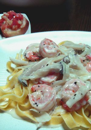 えびとエリンギのハーブクリームパスタ-レシピのメイン写真