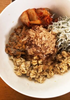 栄養満点オートミールのキムチ納豆-レシピのメイン写真