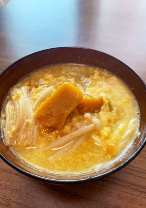 かぼちゃとエノキのお味噌汁-レシピのメイン写真