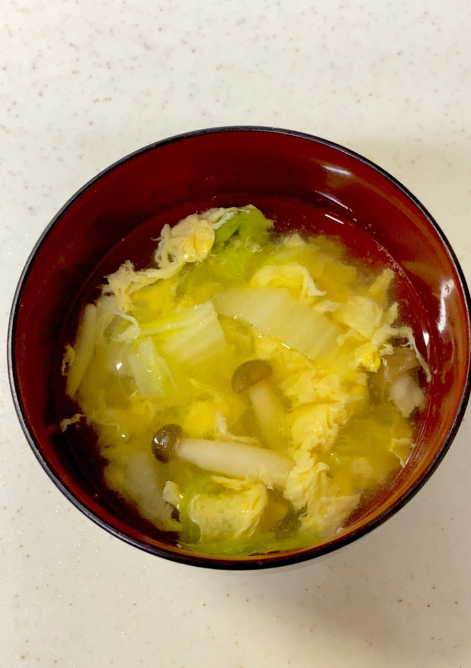 白菜 しめじ かきたま味噌汁^^-レシピのメイン写真