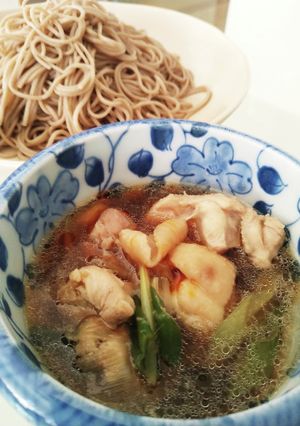 温かいつけ汁で冷たい蕎麦　鶏汁蕎麦-レシピのメイン写真