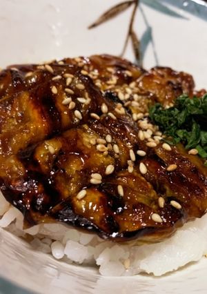 ヴィーガン◎旬で美味しい茄子で作るうな丼-レシピのメイン写真