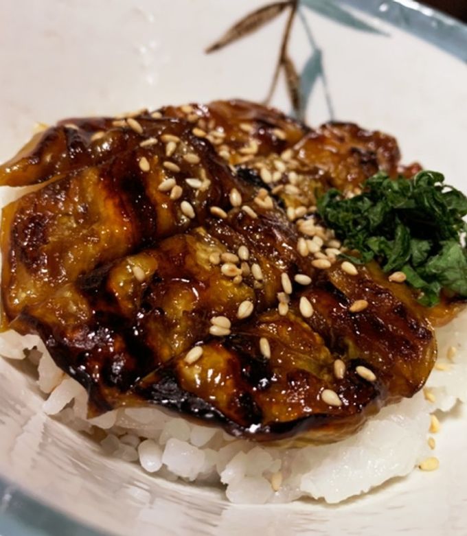 ヴィーガン◎旬で美味しい茄子で作るうな丼-レシピのメイン写真