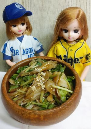 リカちゃん♡舞茸三つ葉赤みそドレッシング-レシピのメイン写真