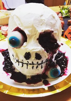 ハロウィンパーティー☆立体☆ドクロケーキ by テトテトテトテト