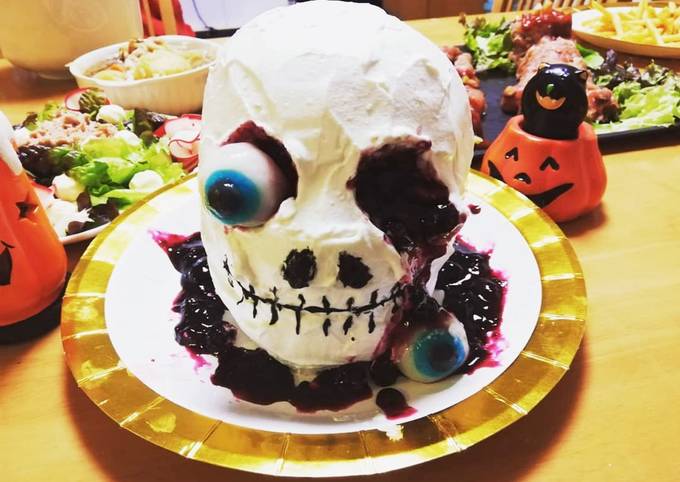 ハロウィンパーティー☆立体☆ドクロケーキ by テトテトテトテト