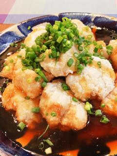 簡単!サクトロ☆揚げ里芋の麺つゆ餡♪-レシピのメイン写真
