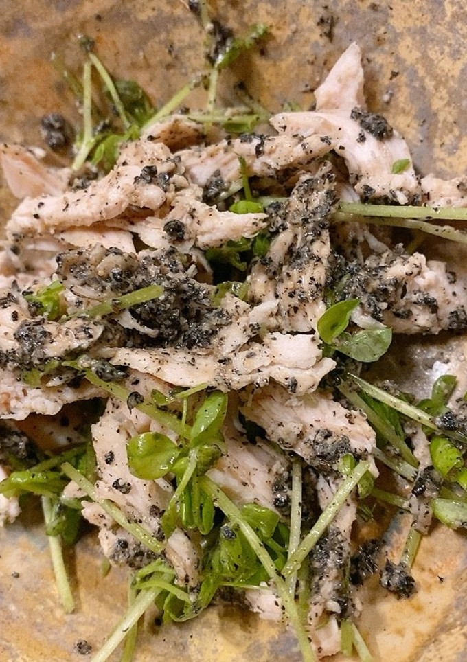 ササミと豆苗の黒ゴマ和え-レシピのメイン写真