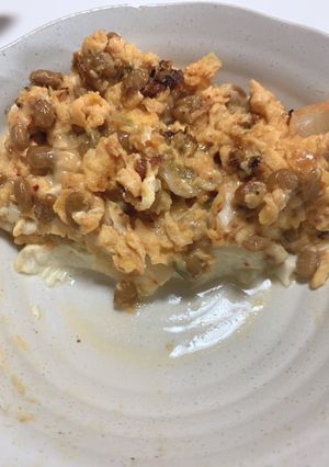 ヘルシーおいしい卵納豆キムチ豆腐-レシピのメイン写真
