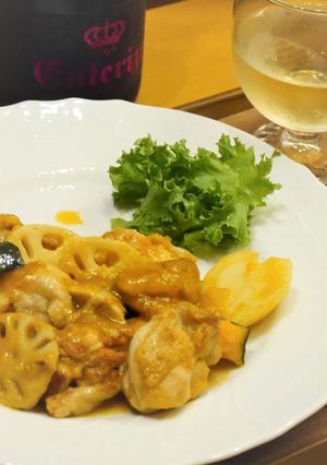 レンコンとカボチャのスパイシーチキン-レシピのメイン写真