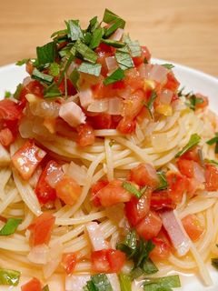 フレッシュトマトの冷製パスタ-レシピのメイン写真