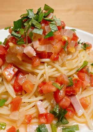 フレッシュトマトの冷製パスタ-レシピのメイン写真