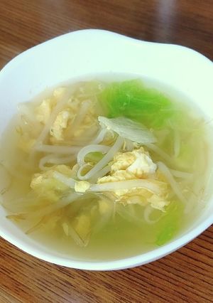もやしとレタスのヘルシーかき玉スープ-レシピのメイン写真