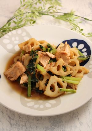 簡単!銀鮭とレンコンのゴマ炒め-レシピのメイン写真