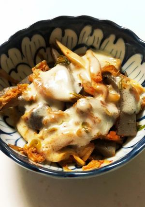 ヘルシーこんにゃくとエリンギのキムチーズ-レシピのメイン写真